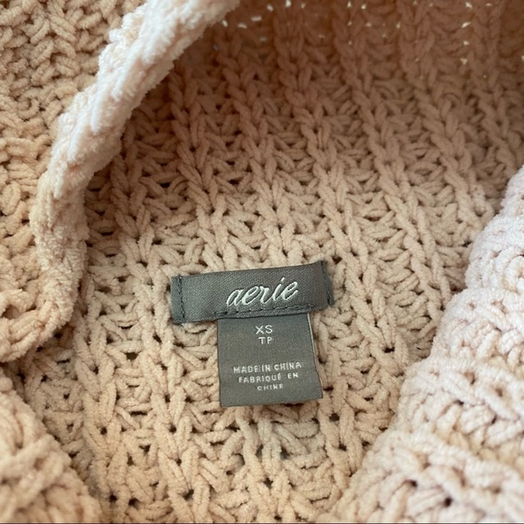Aerie Oversized Turtleneck Sweater Knit Pink XS - Picture 5 of 10